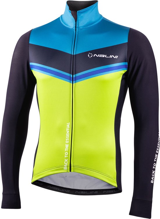 Nalini - Heren - Fietsjack winter - Winddicht Warm Wielrenjack - Blauw - Groen - ASFALTO JKT - XXXL