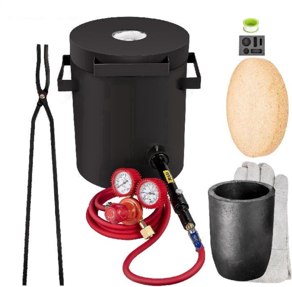 Bolture Smeltoven Elektrisch - Smeedoven Metalen - Smeltkroes Grafiet - Inclusief Volledige Set - 2KG