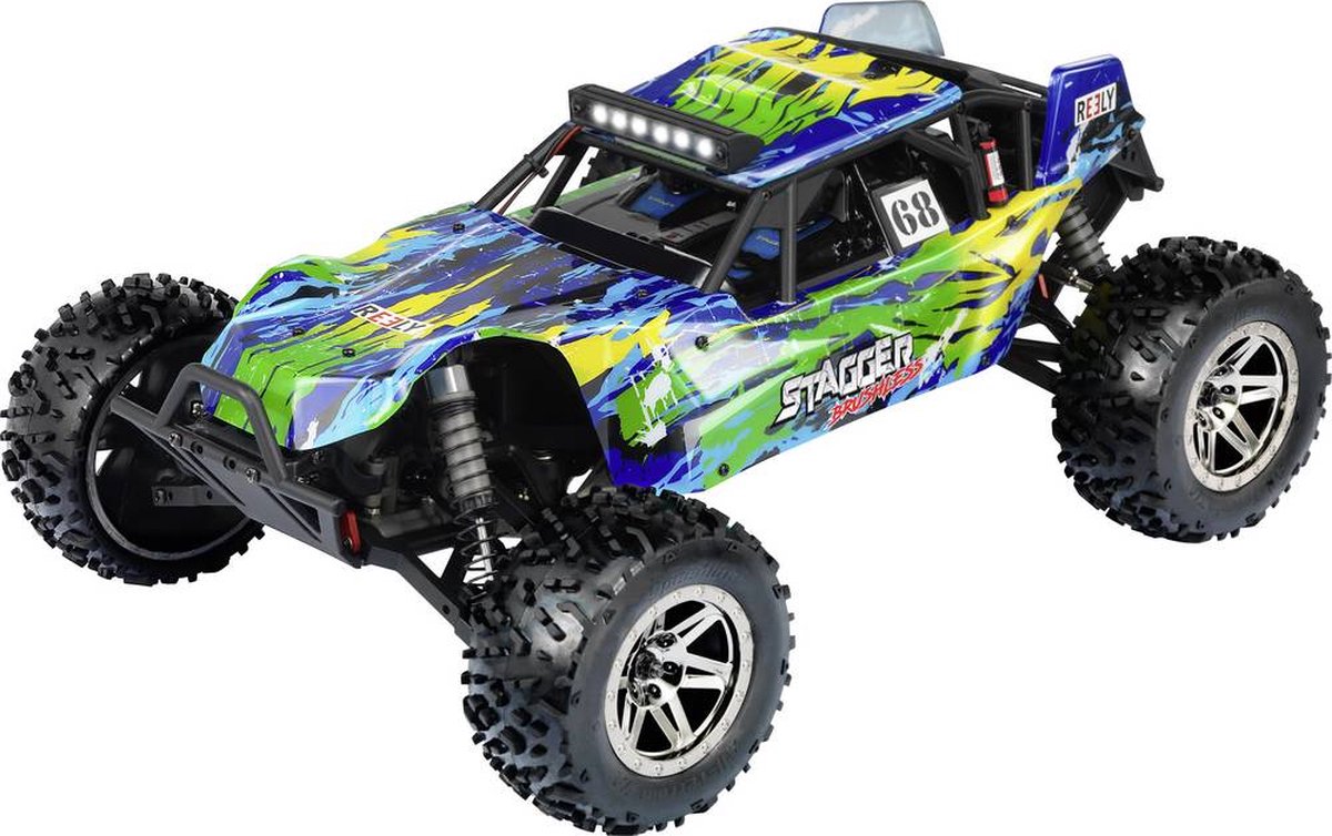 Reely Stagger Brushless 1:10 RC auto Elektro Buggy 4WD 100% RTR 2,4 GHz Incl. accu, oplader en batterijen voor de zende