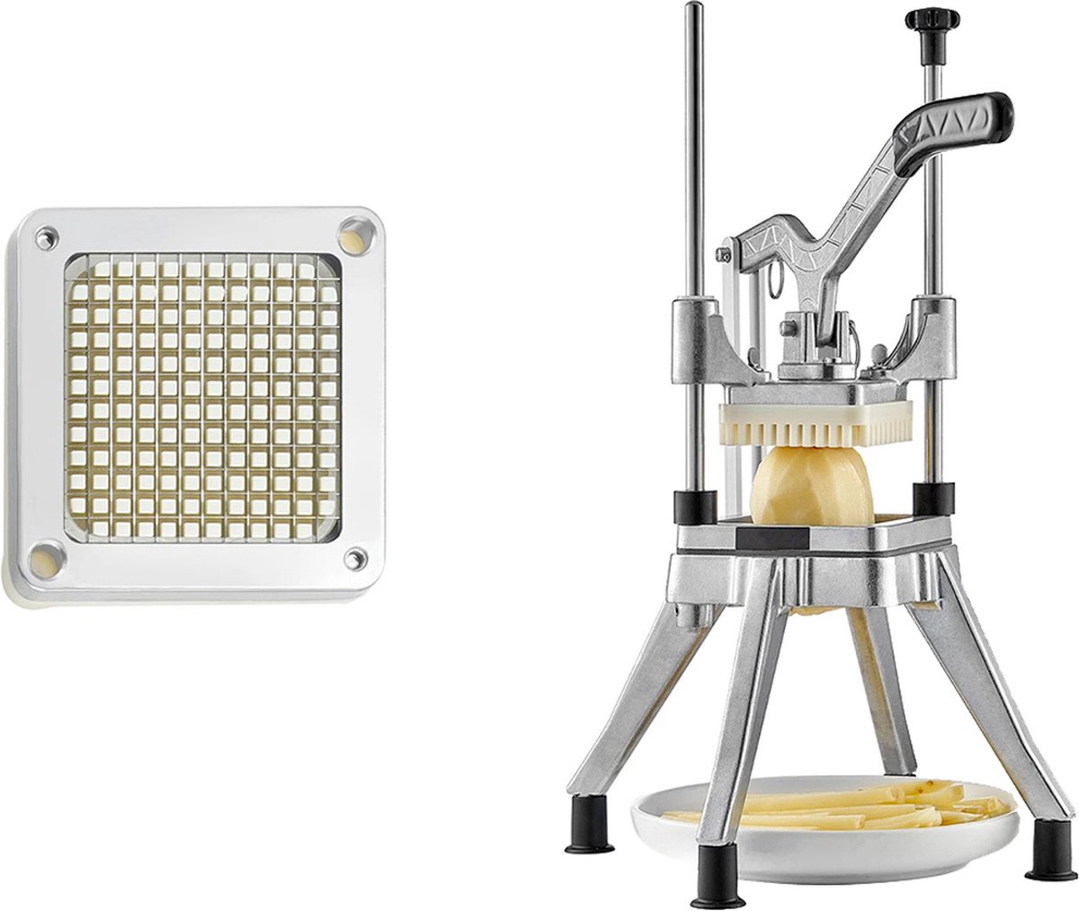 Hoge Kwaliteit Multifunctionele Frietsnijder - Groentesnijder - Patatsnijder - Roestvrijstaal - 1/4 inch Snijblad Extra Scherp