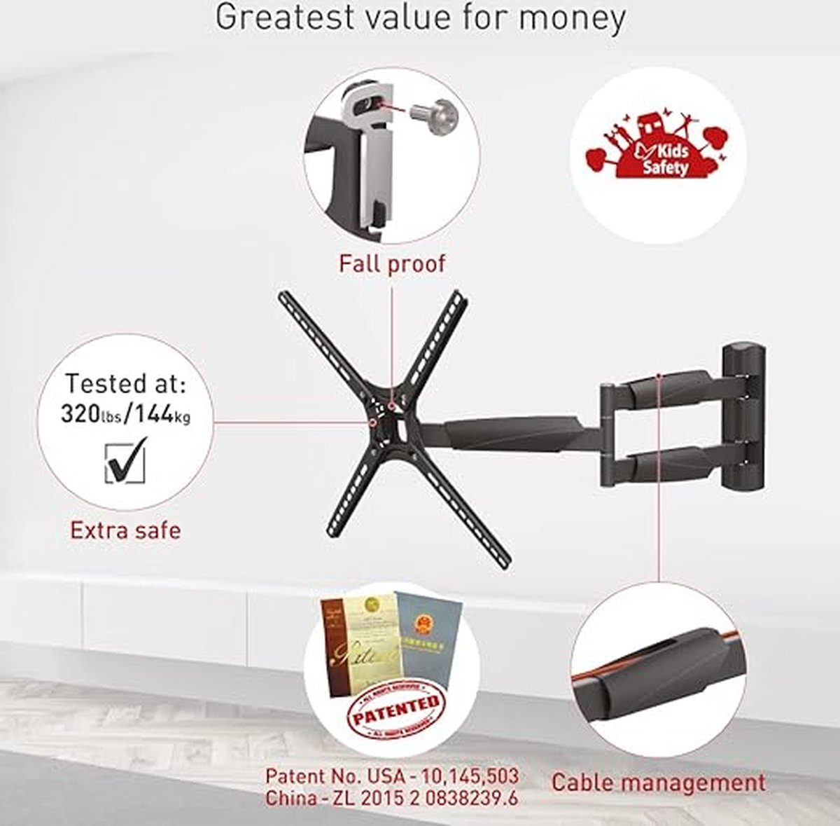 Platte en Gebogen TV's, TV Wall Mount 13-65 inch