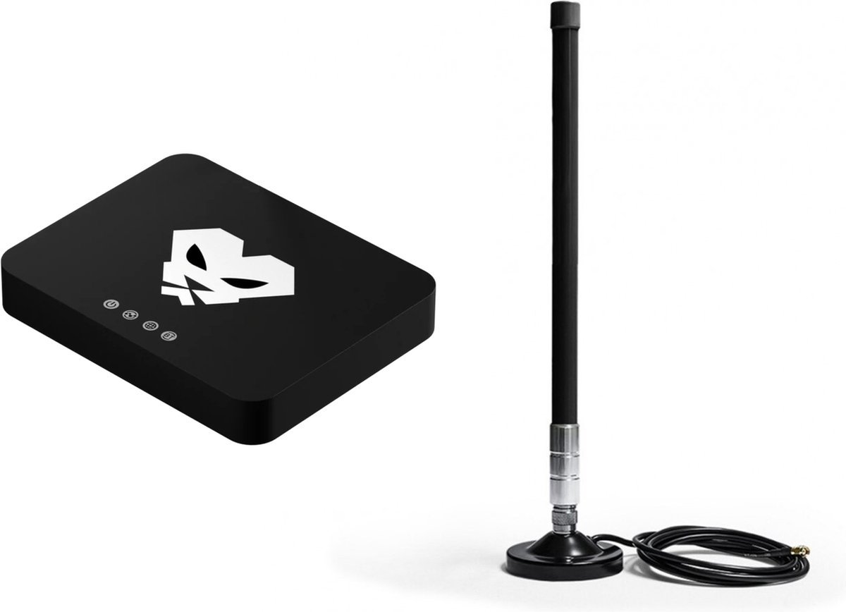 DrPhone TigraX - HMFS 5 DBI Glasvezel Antenne Magnetisch - PantherX2 LoraWan Miner - EU868 - Officieel Helium Partner - Zwart