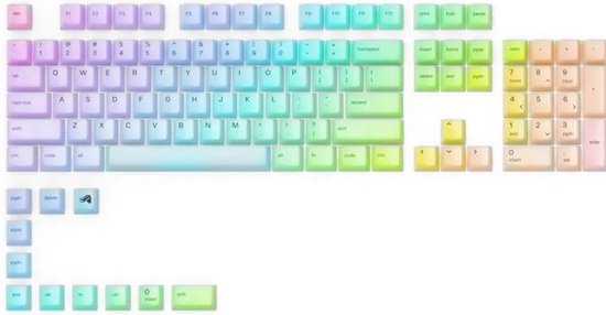 Polychroma RGB Keycaps Wit - Keycapset - 115 Keys - ANSI - VS-indeling - semi-transparant wit