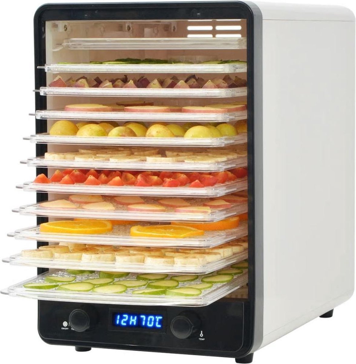 vidaXL Voedseldroger met 10 lades 550 W wit