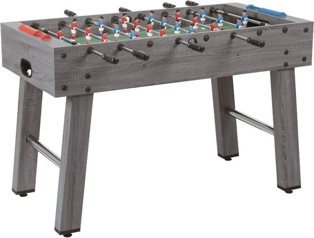 Garlando F-2 - Voetbaltafel - Kickertafel - Grijs Eiken - Doorlopende stangen - Voetbal - Esdoorn - voor het hele gezin - inclusief 2 balletjes