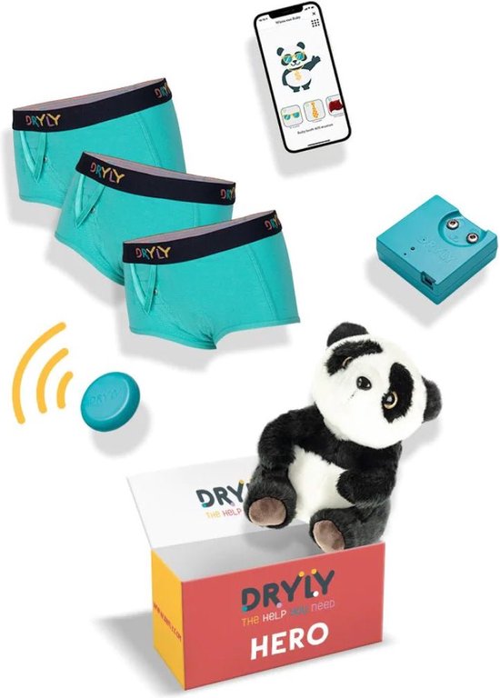 Dryly Plaswekker tegen Bedplassen voor Meisjes - Zindelijkheidstraining incl. App - Hero Pakket - Maat 158/164
