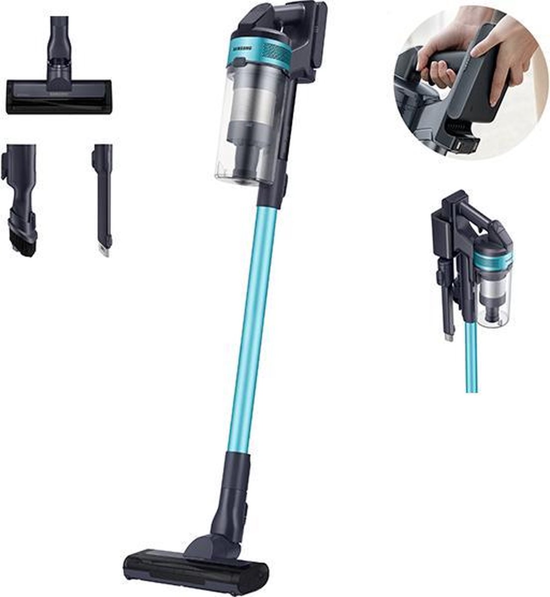 Samsung VS15A6031R1 Batterij/Accu Droog Zakloos 0,8 l 410 W Zwart, Groen