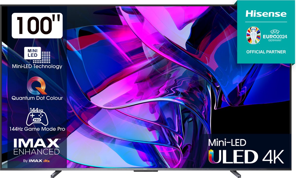 Hisense 4K Smart Mini-LED ULED TV 100U7KQ 144HZ (2023) 100"