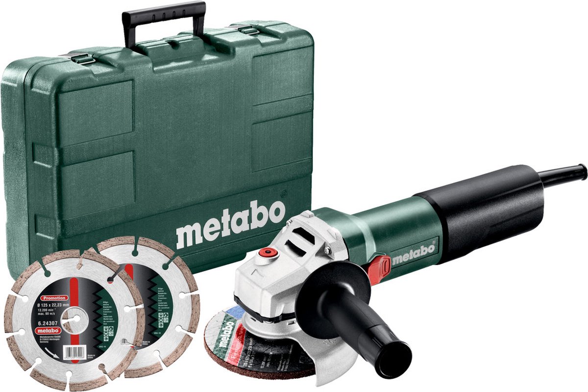 Metabo Haakse Slijper WQ 1100-125 Set (610035510) | Elektrisch gereedschap | Outdoor&Vrije tijd - Gereedschap | 4007430338525