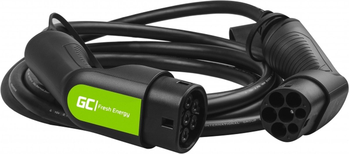 EV Type 2 22kW 5m kabel voor het opladen van Tesla Model 3 / S / X, Leaf, ZOE, i3, ID.3, I-Pace, E-Tron, Taycan