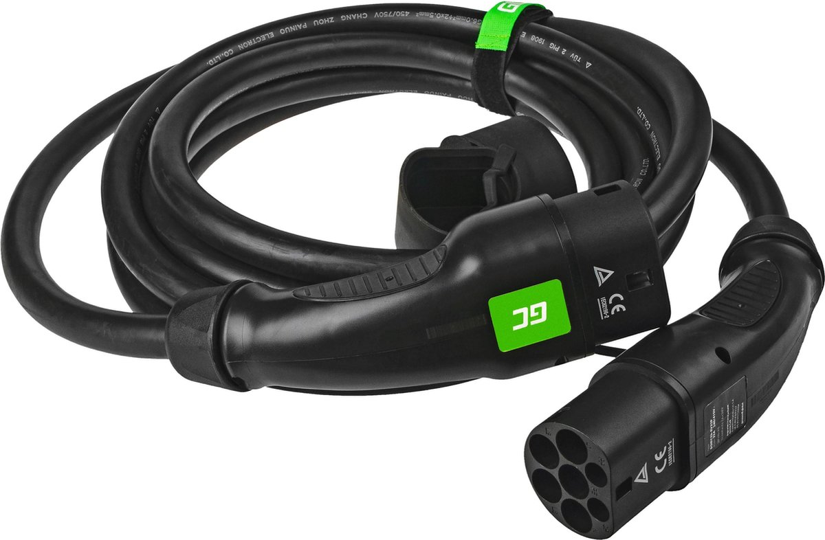 Type 2 oplaad kabel voor elektrische auto's (5m, 22kW,  32A, 3-fase)