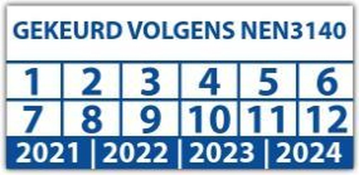 Keuringssticker gekalibreerd op rechthoek 50 x 25 mm - 500 stuks (op rol)