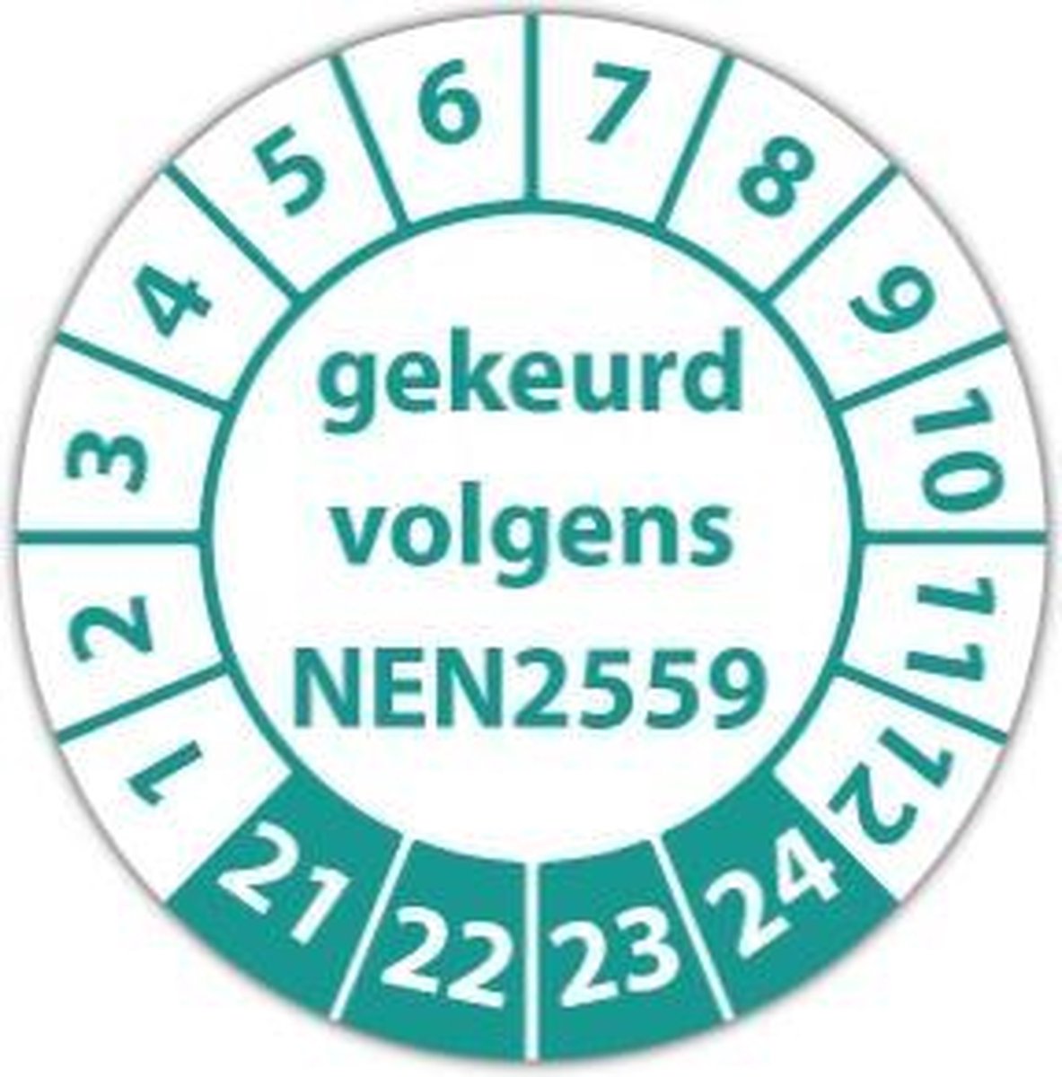 Keuringssticker volgende controle rechthoek 50 x 25 mm - 500 stuks (op rol)