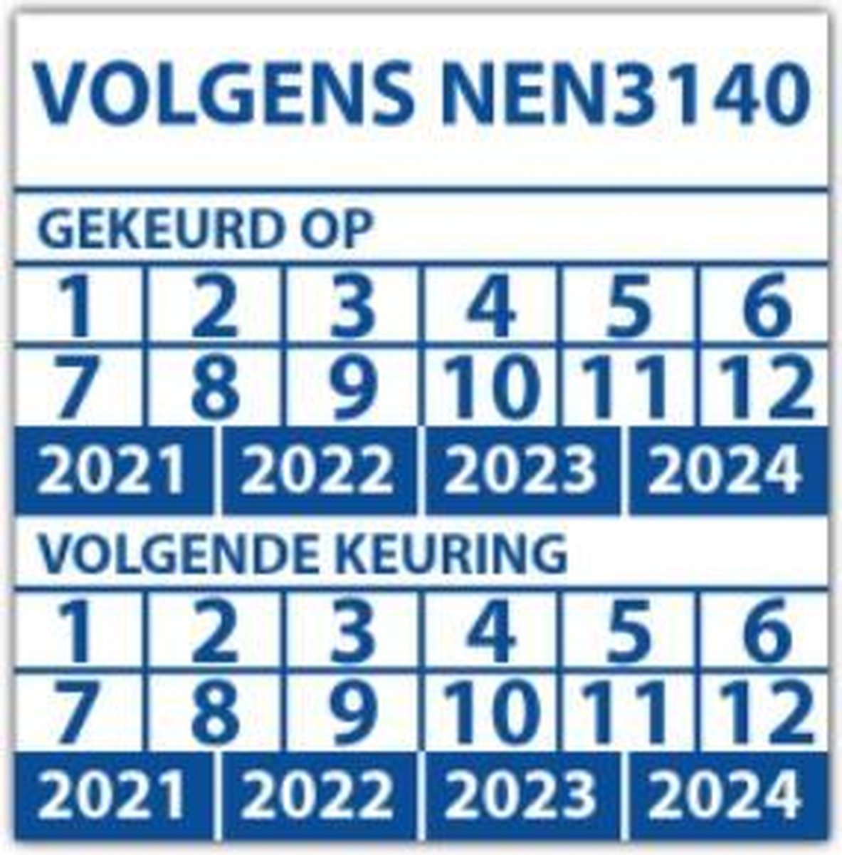 Keuringssticker gekeurd volgens NEN 1010 rechthoek 50 x 25 mm - 1000 stuks (op rol)
