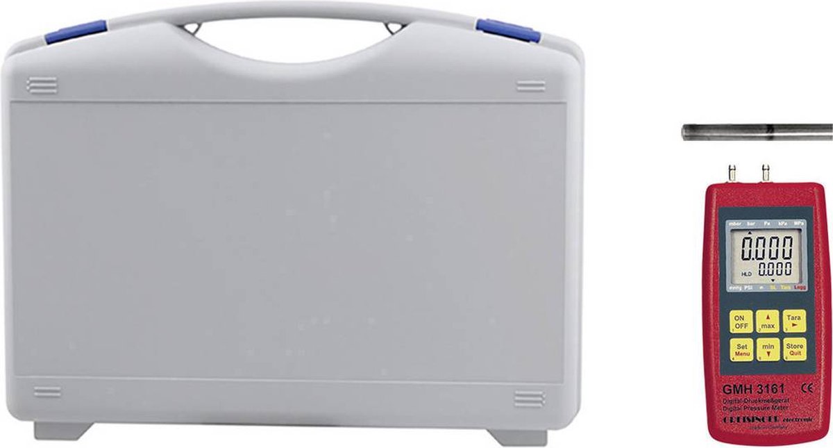 Greisinger GMH3161-13-WPD5 Gasdrukmeter Kalibratie (ISO) Luchtdruk, Niet-agressieve gassen, Corrosieve gassen -0.1 - 2 bar