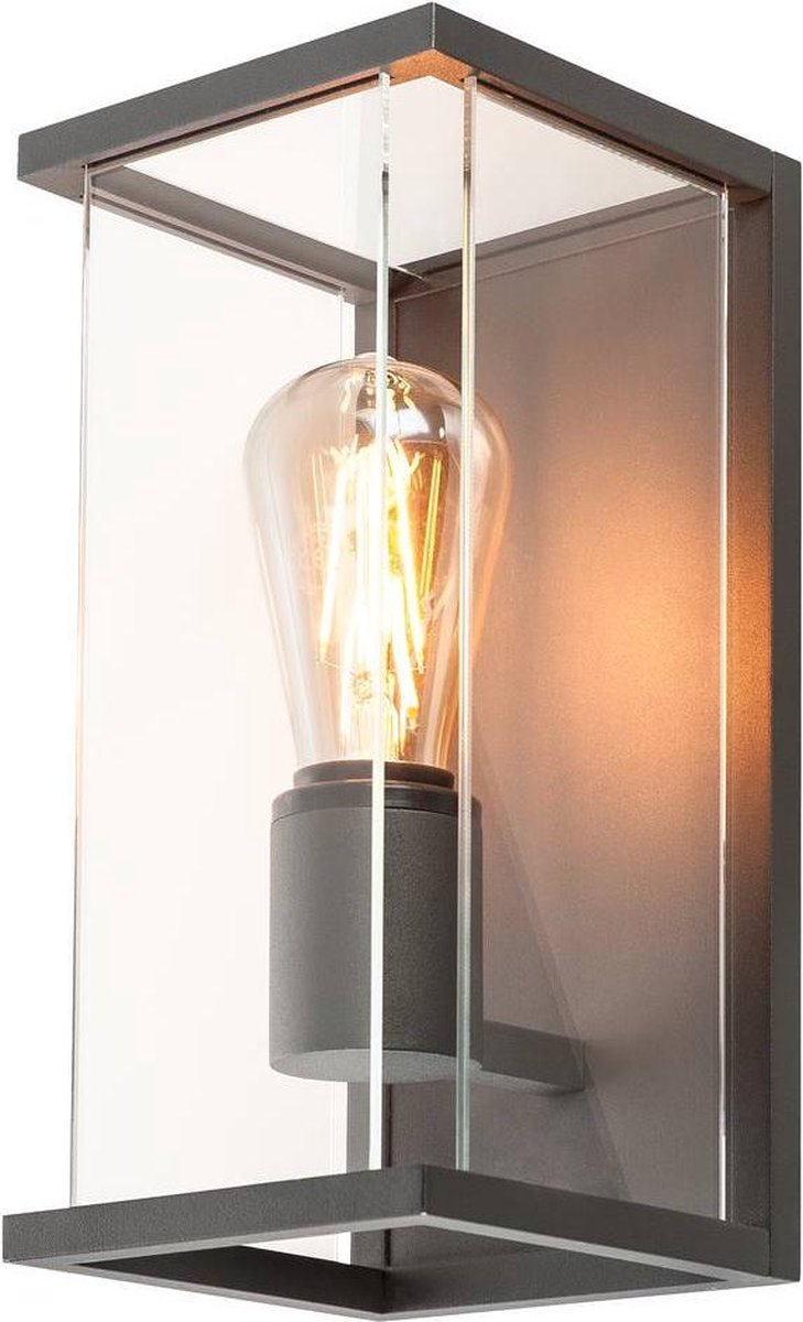 SLV QUADRULO 1002403 Buitenlamp (wand) E27 Antraciet, Helder