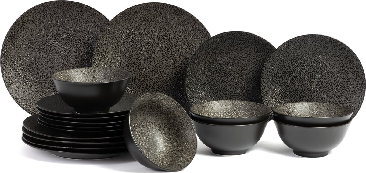 Cosy & Trendy Serviesset Candy Black - 18-delig / 6 personen