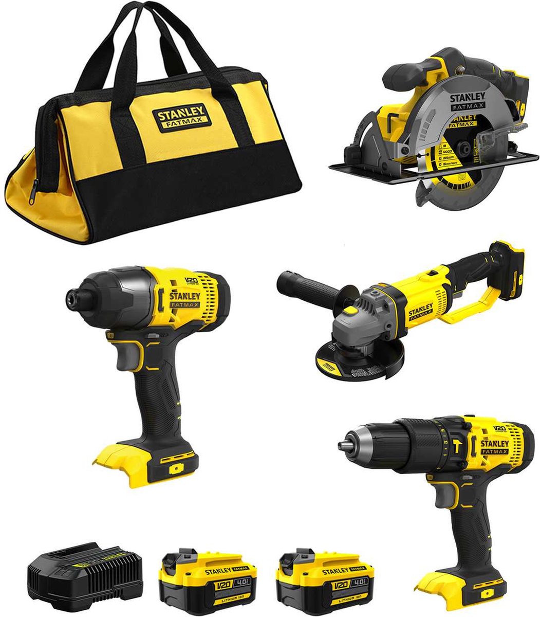 Stanley SFMCK469M2-QW schroefklopboormachine, Haakse slijper, Cirkelzaag, Slagschroef