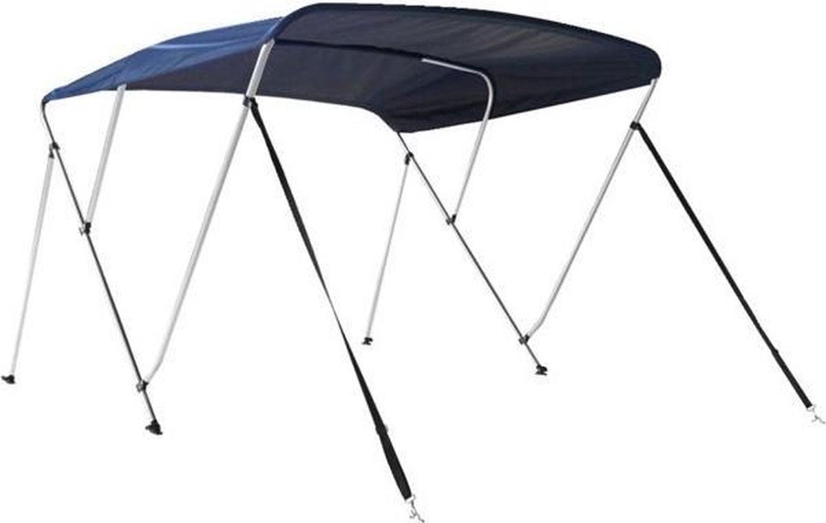 Talamex Biminitop DeLuxe 3 boog aluminium met navy blauw doek, 155-168 cm