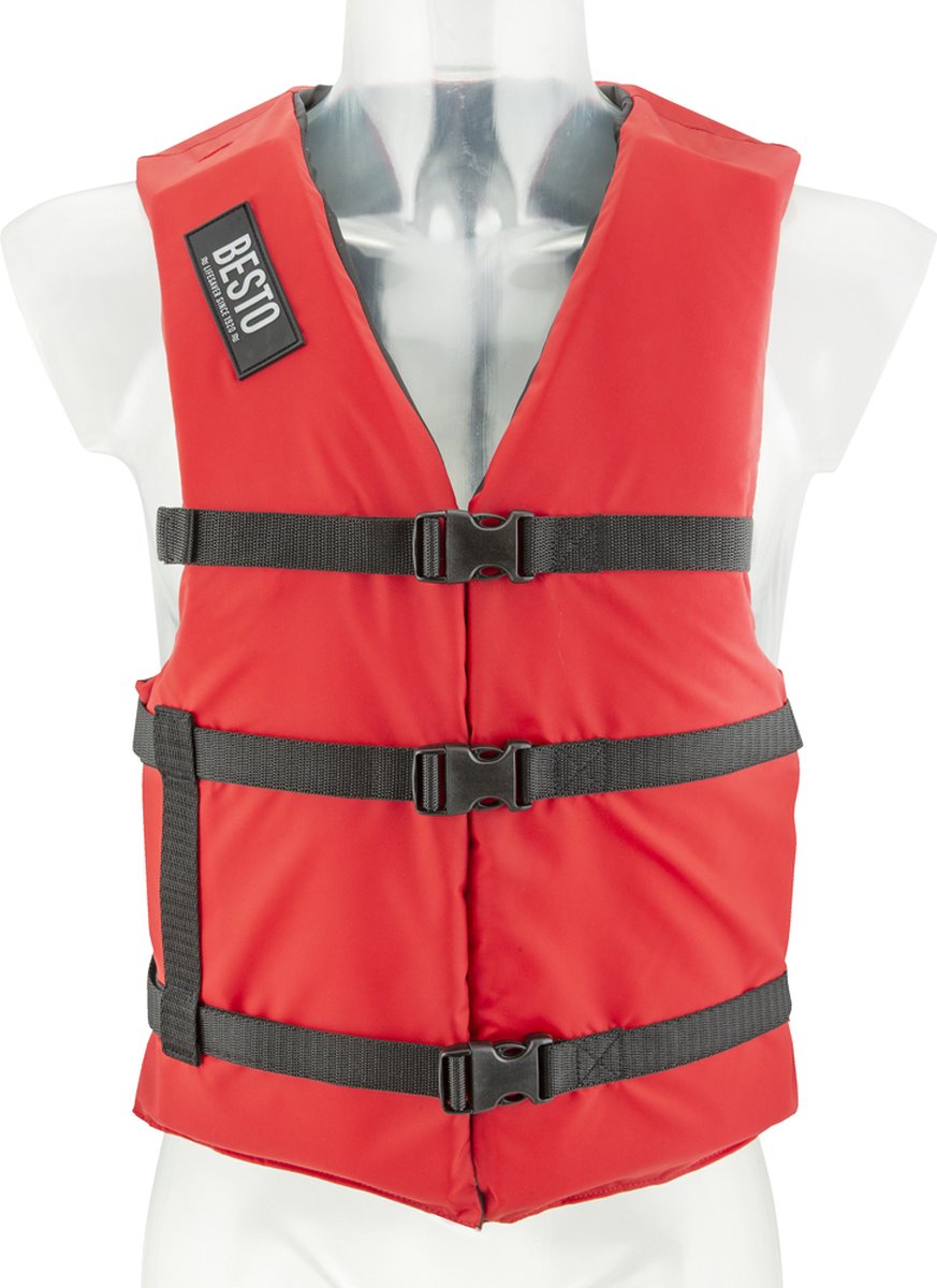 Besto Tas met 6 Allround Fit 50N zwemvesten rood/blauw