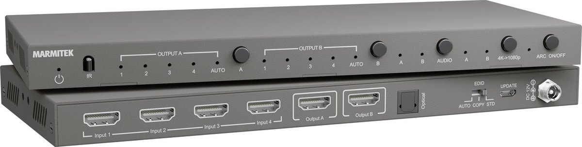 Marmitek Connect 642 Pro HDMI switch matrix 4K - 4 in / 2 uit