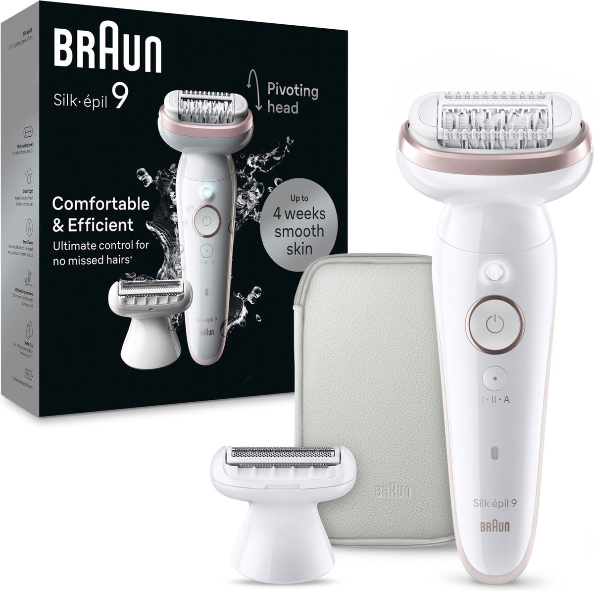 Braun Silk·épil 9 9-030 Wit/Flamingo