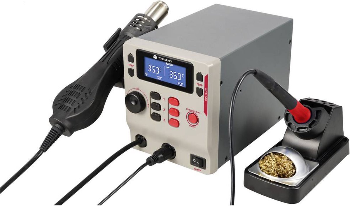 TOOLCRAFT RST-280 Soldeerstationset Digitaal 865 W 80 - 500 °C Incl. soldeerpunt