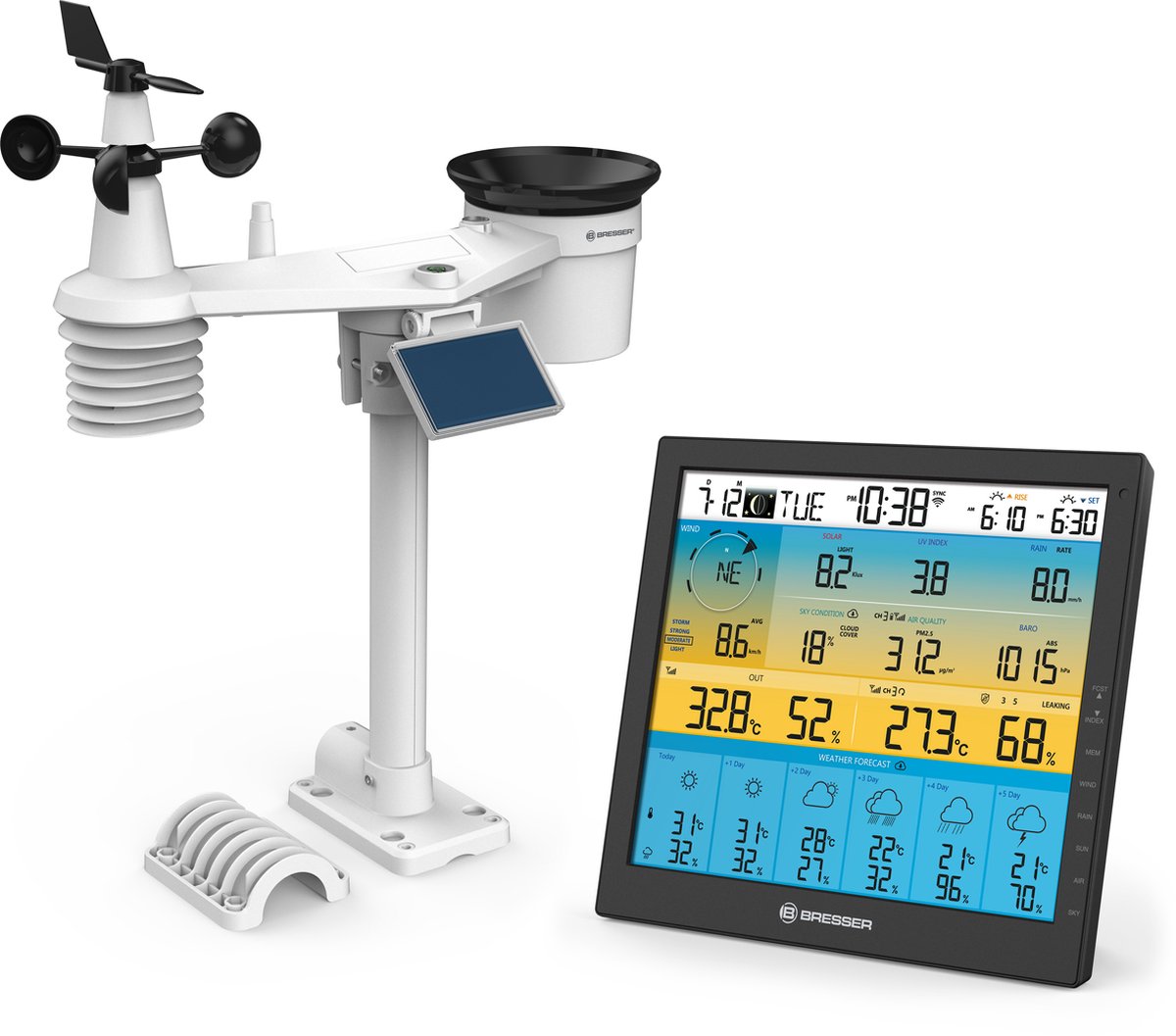 BRESSER 6-daags 4CAST PRO SF WLAN-weerstation met 7-in-1 solar