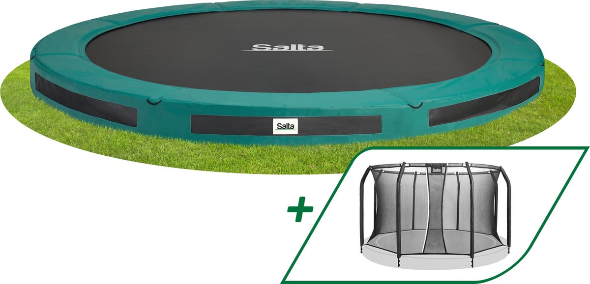 Salta Premium Ground Trampoline met Veiligheidsnet - 251 cm - Groen