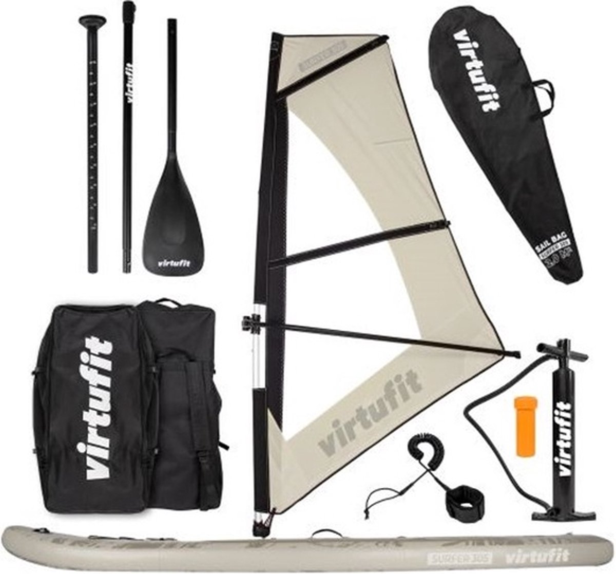 Virtufit Supboard Surfer 305 - Sand Beige - Inclusief Windzeil en accessoires