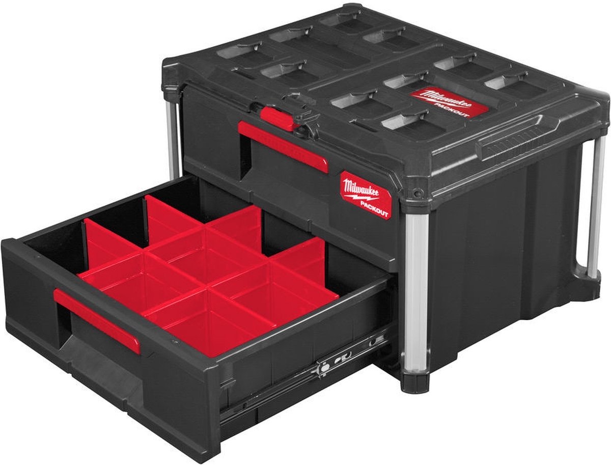 Milwaukee 4932472129 Packout Gereedschapskoffer Met 2 Lades