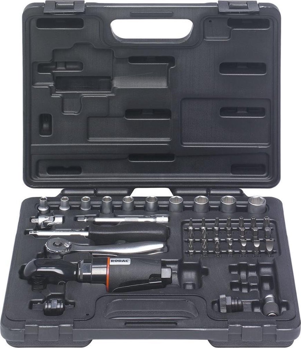 RODAC 1/4"- 3/8"ratelsleutelset in koffer