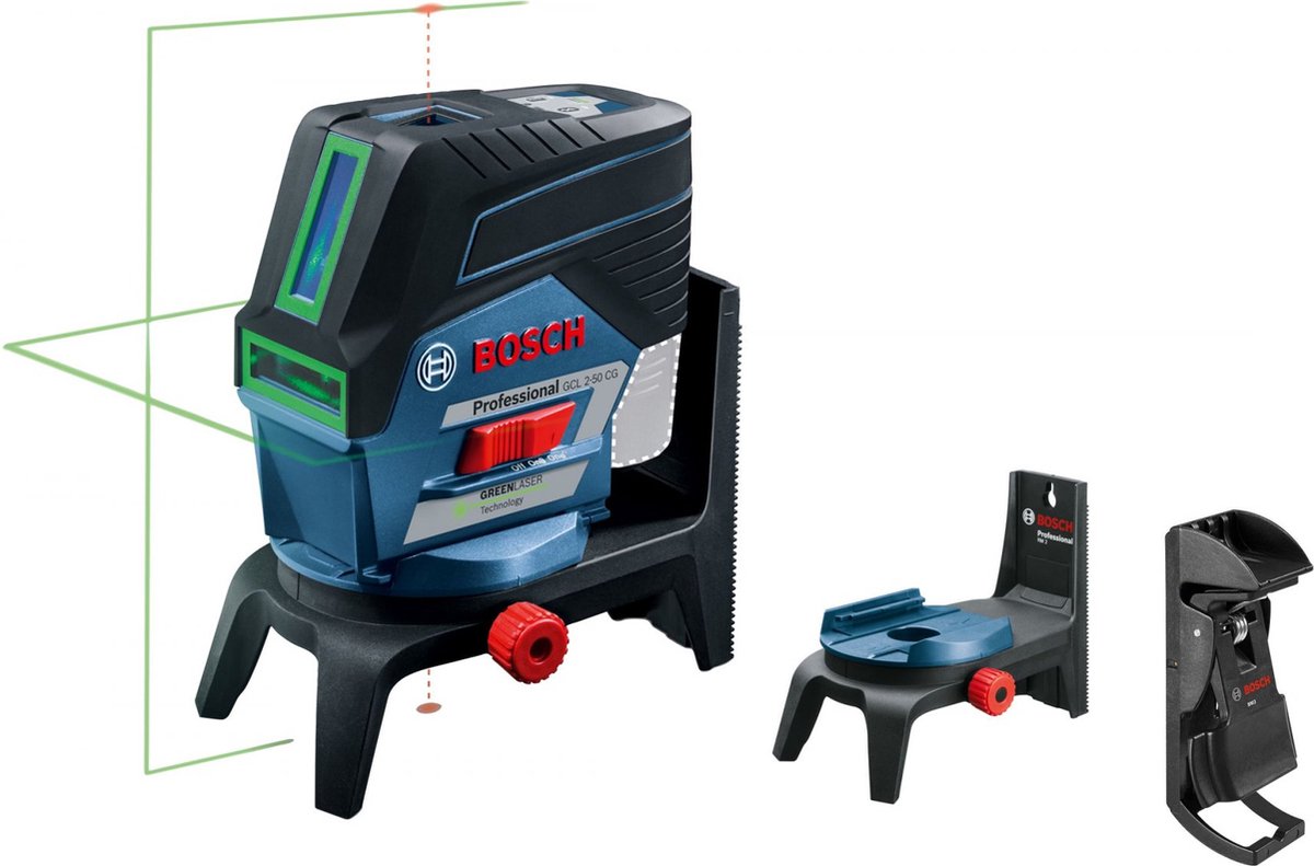 Bosch GCL 2-50 CG SOLO 12V Li-Ion Accu Lijn- En Puntlaser Body In L-Boxx - Groen - 20m