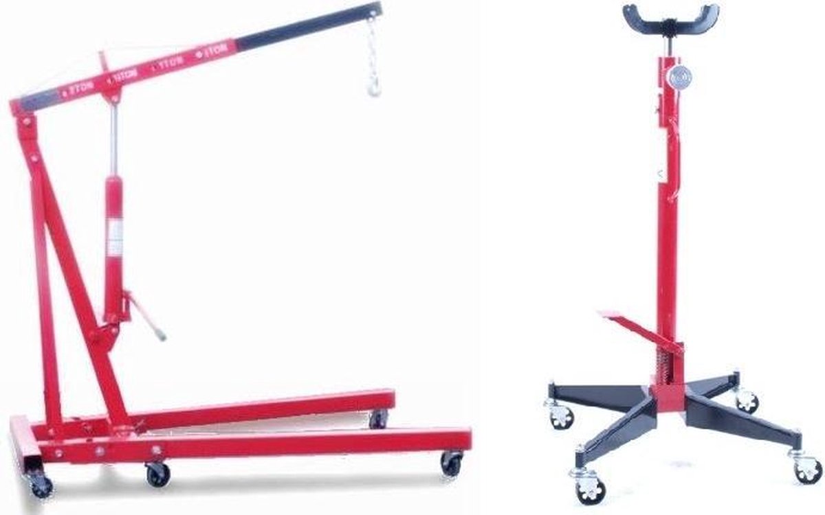Werkplaatskraan 2 ton + bakkrik 300 Kg