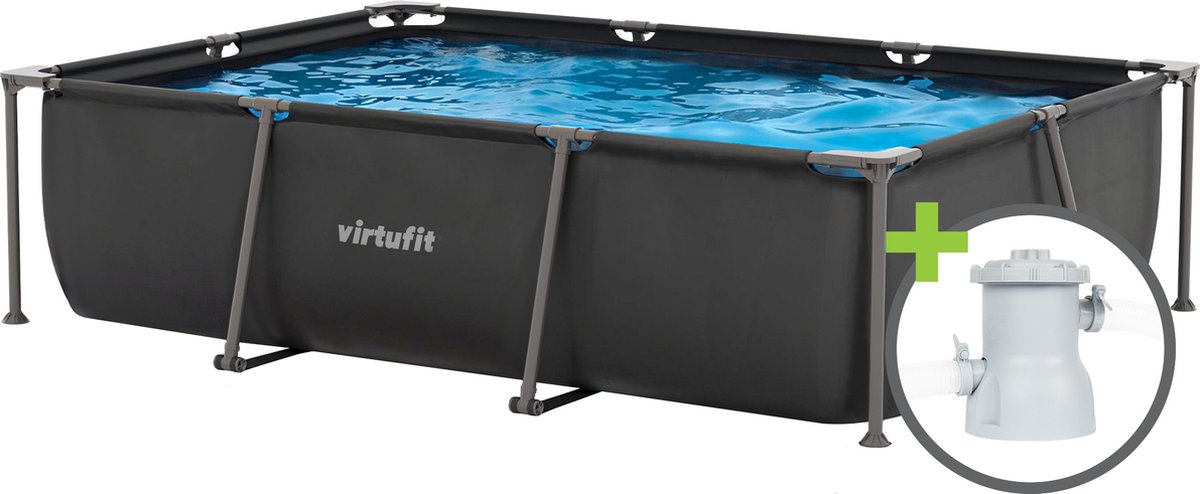 VirtuFit Rechthoekig Zwembad - 300 x 210 cm - Inclusief Filterpomp