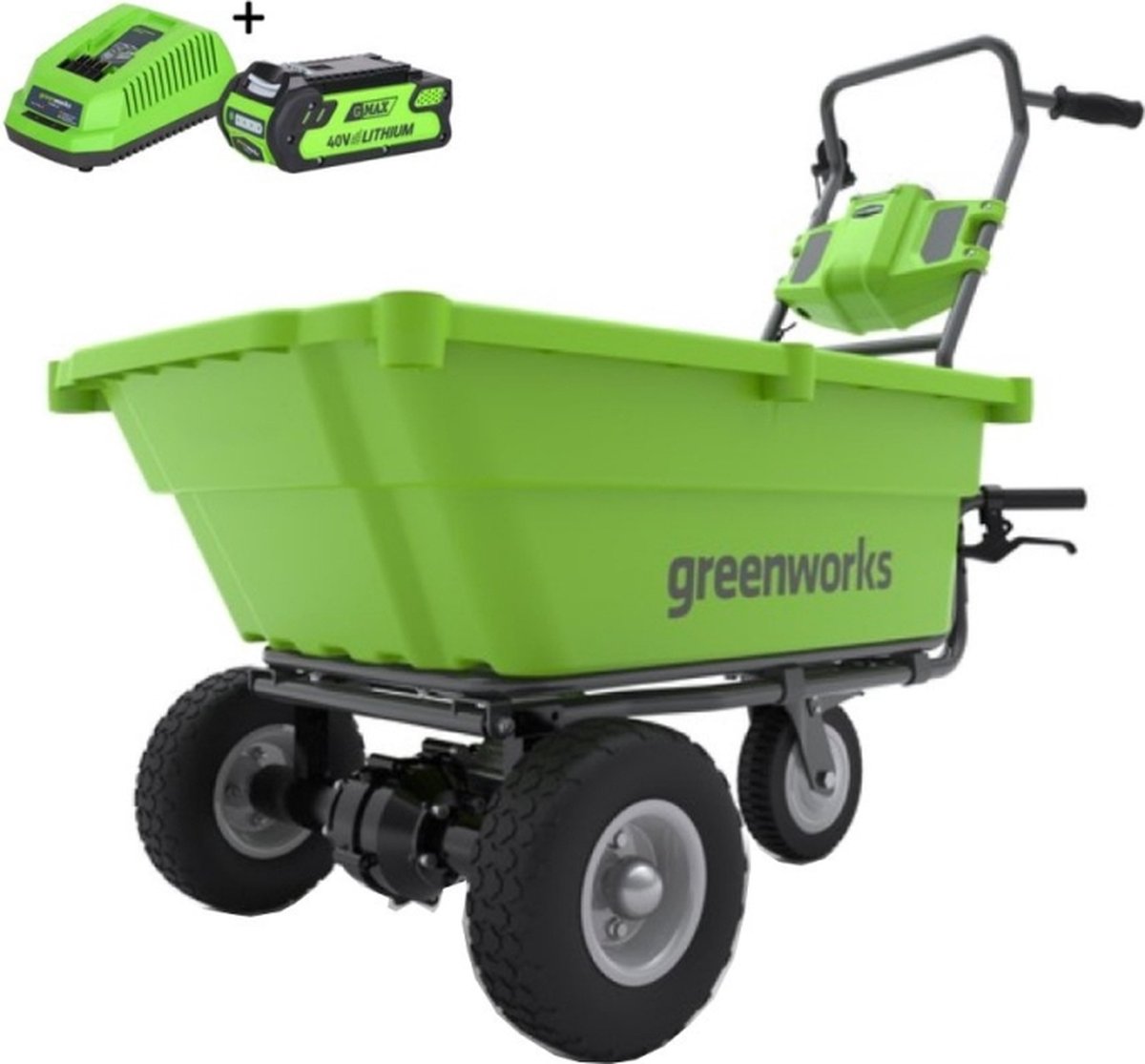 GREENWORKS 40V 2Ah kruiwagen