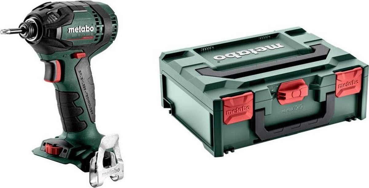 Metabo SSD 18 LTX 200 BL 18V Li-Ion Accu Slagschroevendraaier Body In Metabox - Koolborstelloos
