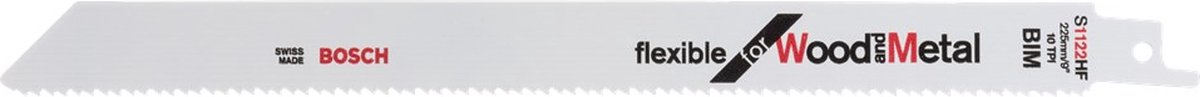 Bosch 2608656034 / S 1122 HF Reciprozaagblad - 225 X 10TPI - Hout/Metaal (100st)