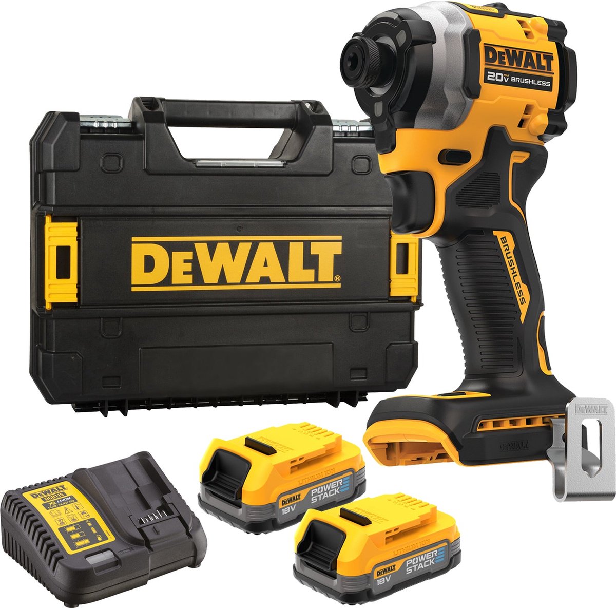 DeWALT DCF850E2T 18V Li-ion XR Accu Slagschroevendraaier Set (2x Powerstack Accu) In TSTAK Koffer