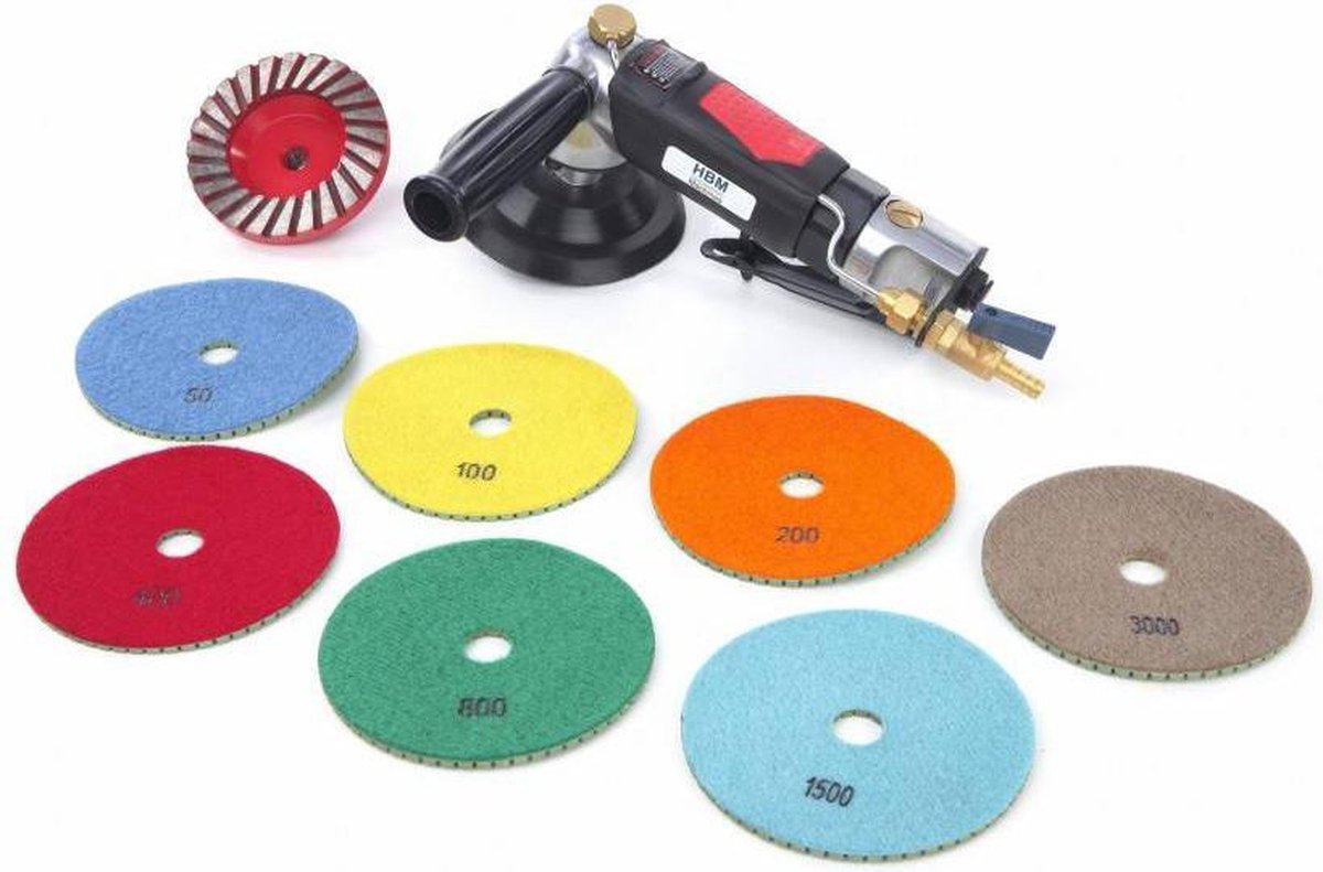 HBM 125 mm natte schuur en polijstmachine