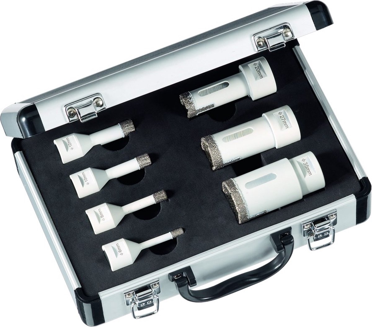 Carat EHSSET02NF Diamantdroogboorset Voor Tegels En Natuursteen - 20 / 27 / 35 / 55 / 72 Mm