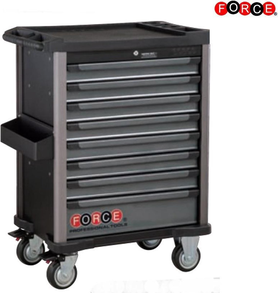 FORCE 258-delige gereedschapswagen zwart