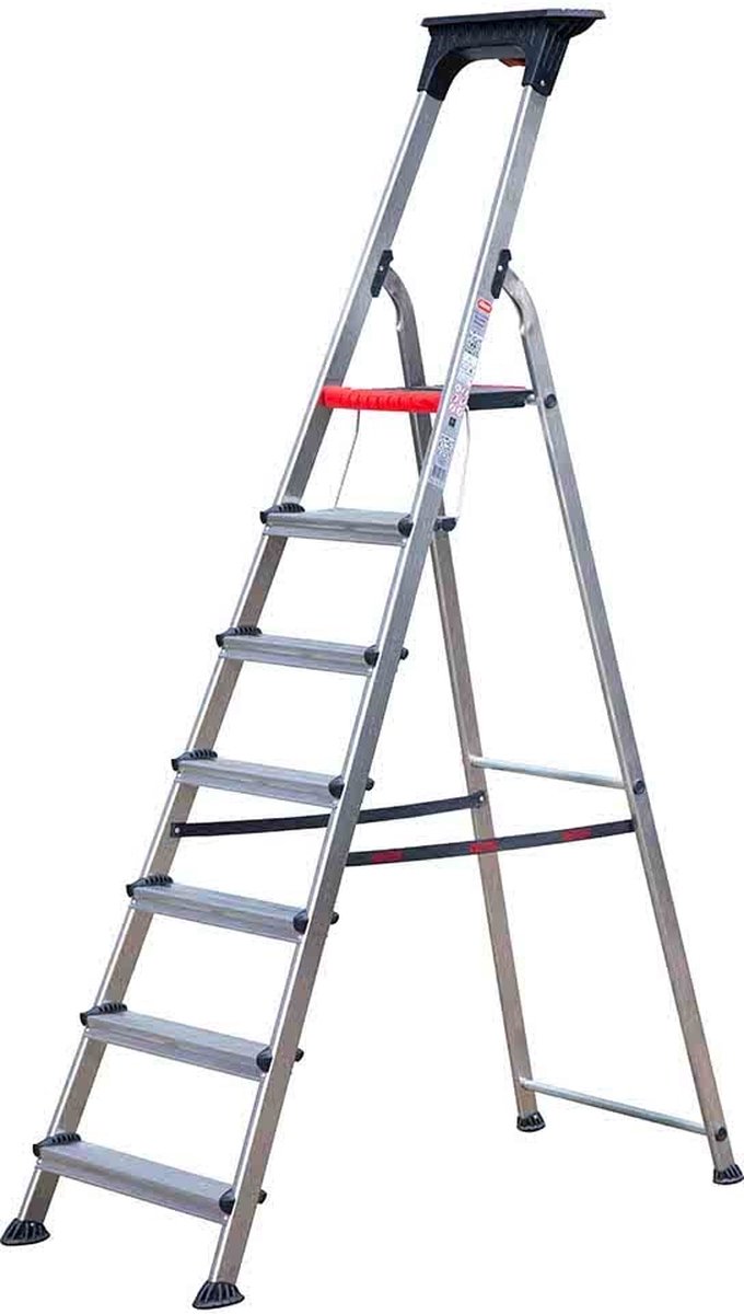 Altrex Double Decker Huishoudtrap - Aluminium - 7 Treden - Max. Werkhoogte 3.50 M.