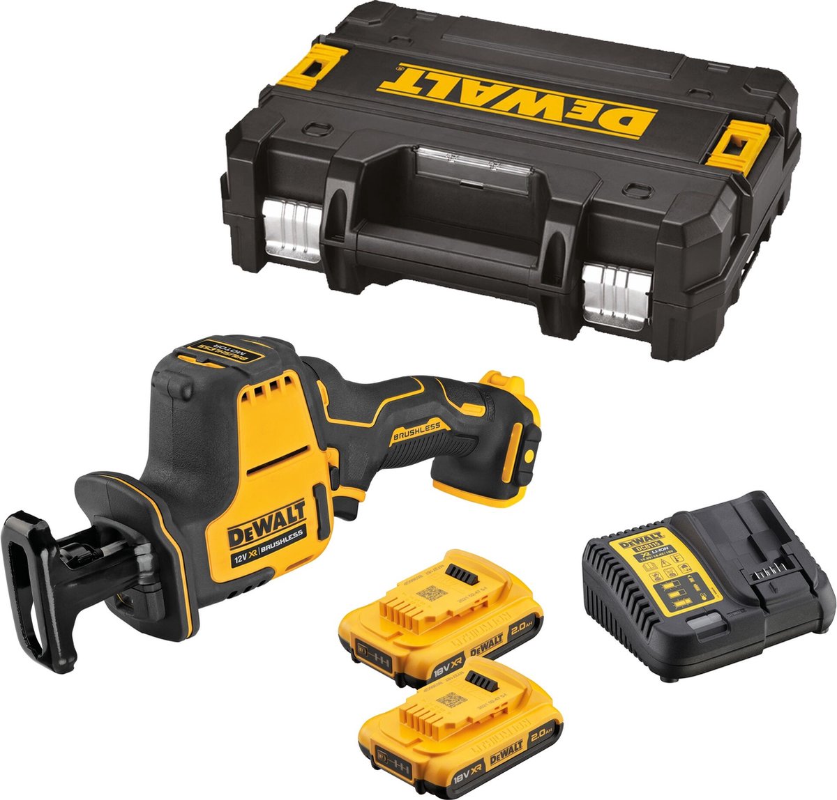 DeWALT DCS312D2-QW 12V Li-ion XR Accu Compacte Reciprozaag Set (2x 2.0Ah) In TSTAK Koffer