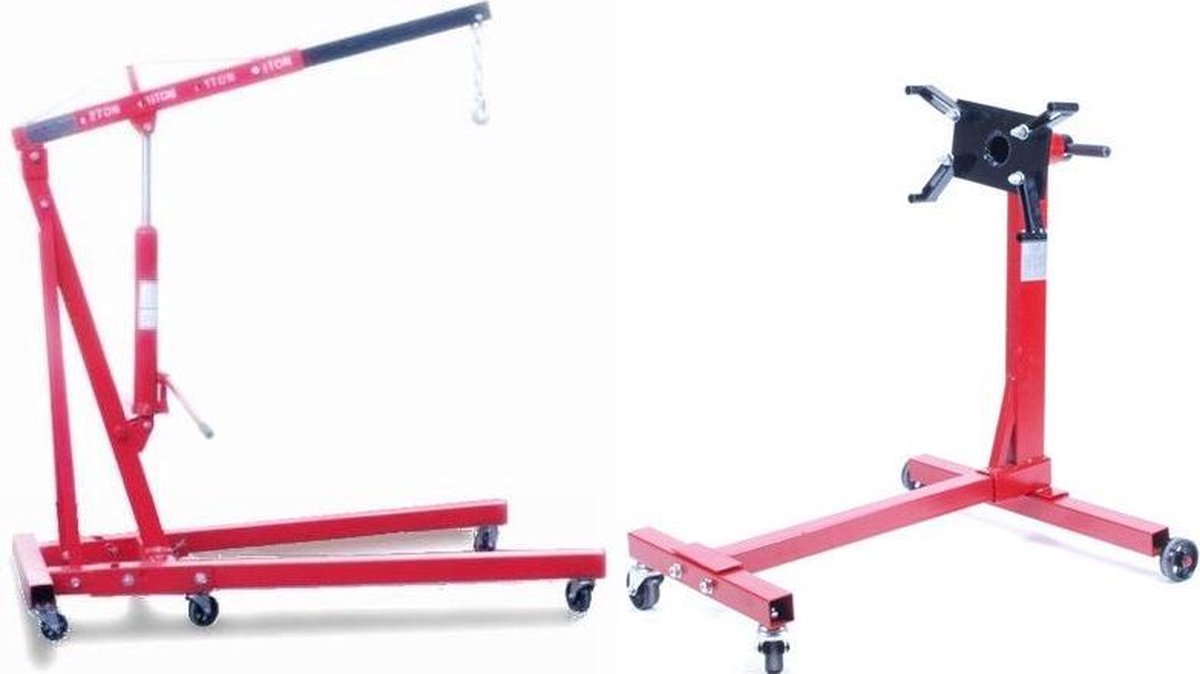 Werkplaatskraan 2 ton + Motorbloksteun 450 Kg