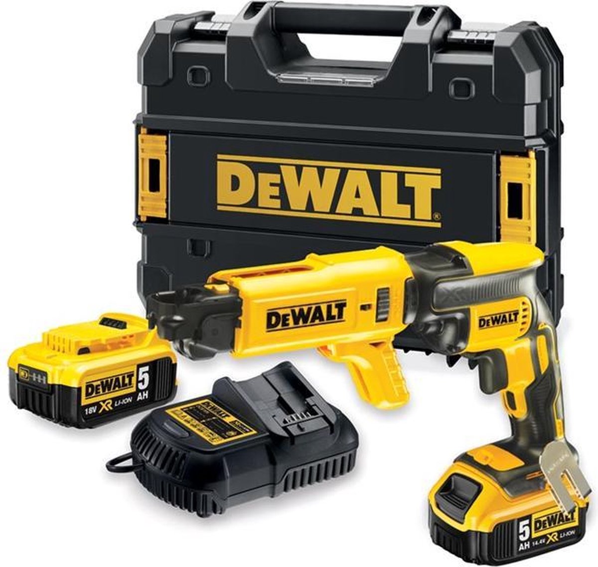 DeWALT DCF620P2K 18V Li-Ion Accu Gipsschroefmachine / Bandschroefmachine Set (2x 5.0Ah Accu) In TSTAK - Koolborstelloos - 25-57mm