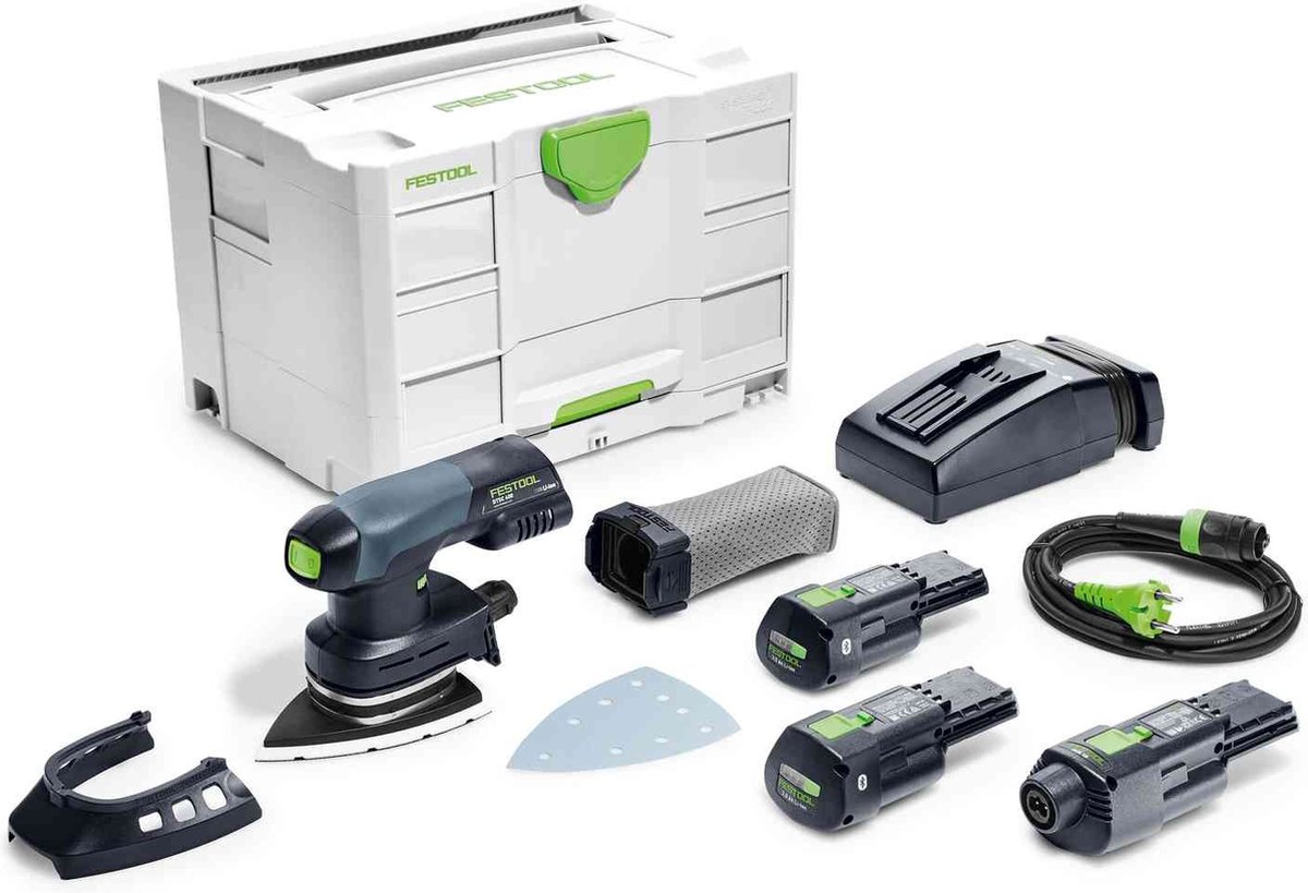 Festool DTSC 400 3,0 I-Set 18V Li-Ion Accu Deltaschuurmachine Set (2x 3,0Ah) In Systainer - 100x150mm