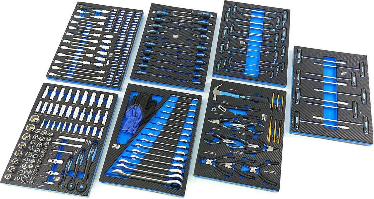 INLAY 262-delige PREMIUM gereedschapswagen BLAUW