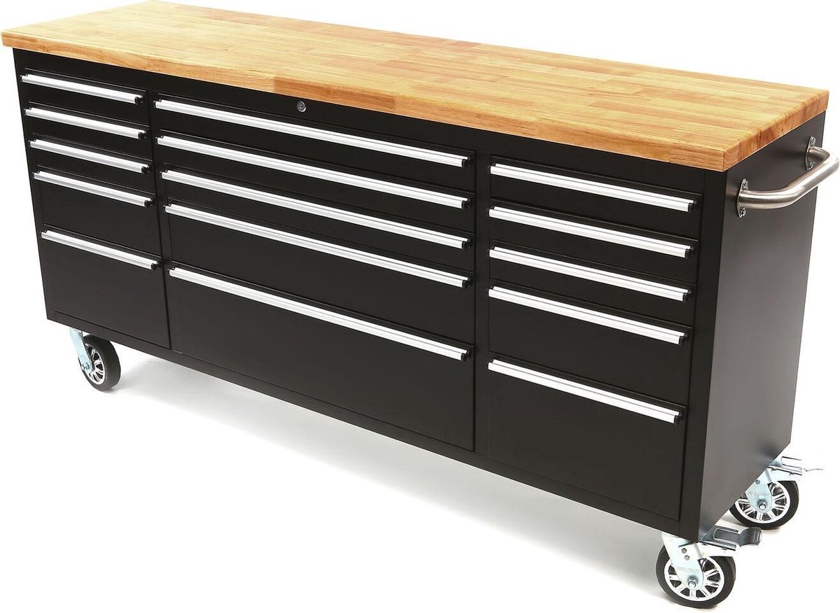 Gereedschapswagen / werkbank 199cm ZWART