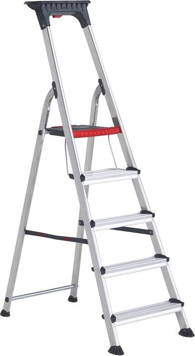 Altrex Double Decker Huishoudtrap - Aluminium - 5 Treden - Max. Werkhoogte 3.00 M.